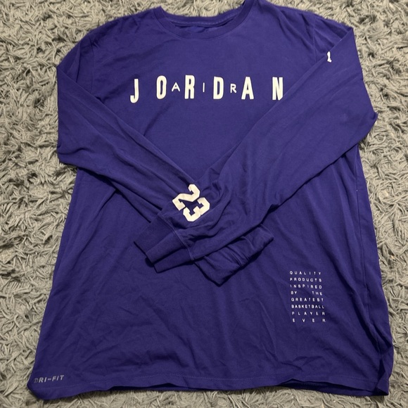 Jordan Men's Bold Purple Long Sleeve Tee - Picture 1 of 3